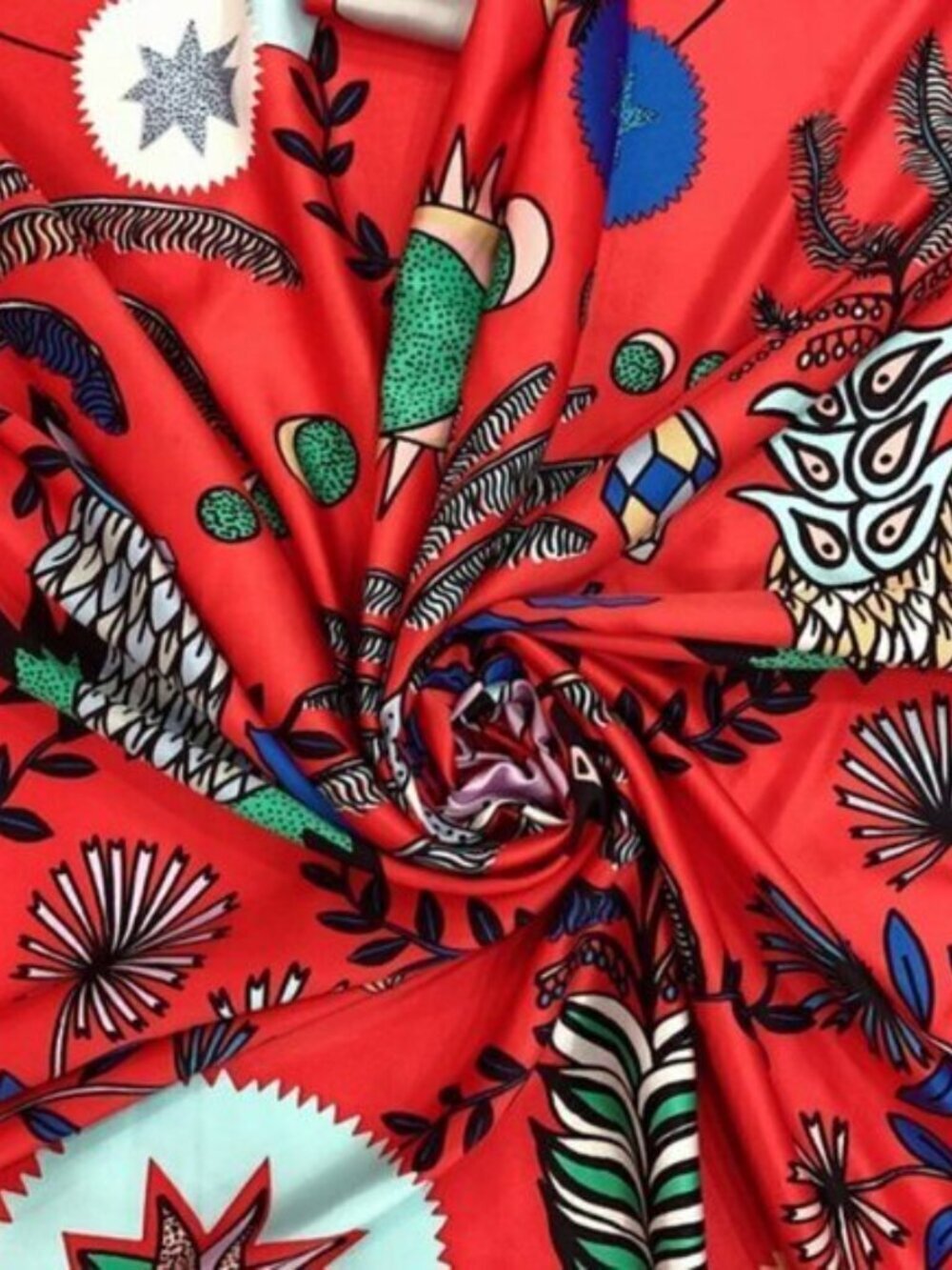 Bimba y Lola Alchemy Hands Scarf Anthropologie Rare Oversized Statement Multicol - Picture 8 of 11